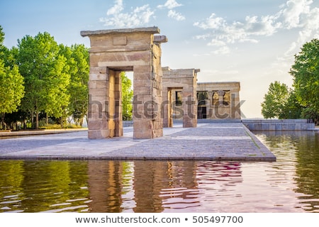 Debod temploma éjjel Madridban Stock fotó © LucVi