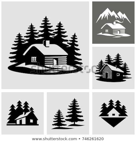 [[stock_photo]]: Wooden Log Cabins Roofs In Forest