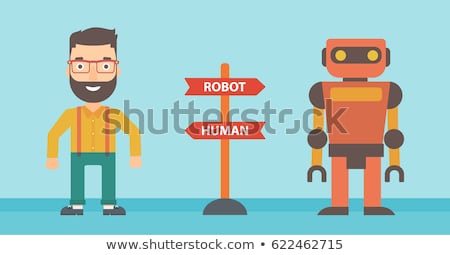 Stok fotoğraf: Choice Between Artificial Intelligence And Human