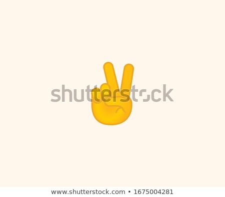 Stock photo: Peace Sign Emoji Sticker Emoticon Vector Illustration