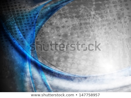 Сток-фото: Contrast Blue And Grey Wavy Abstract Background