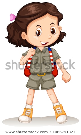 Сток-фото: A Cute Zoo Keeper On White Background