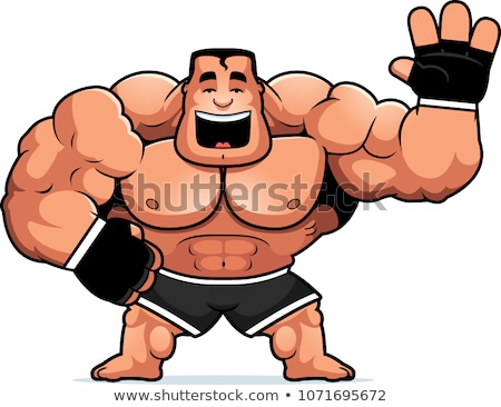 Foto stock: Cartoon Mma Fighter Waving