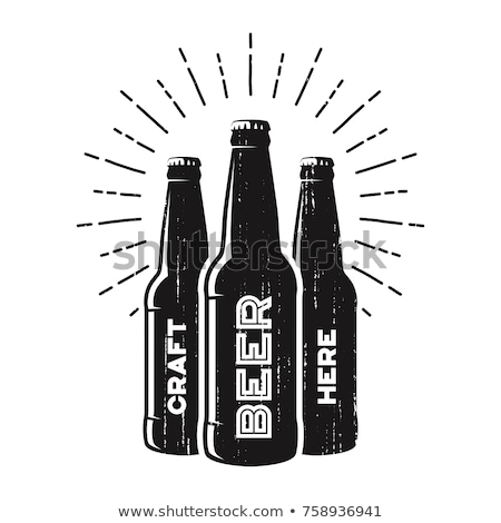 Foto stock: Craft Beer Bottle And Glass Vector Illustration