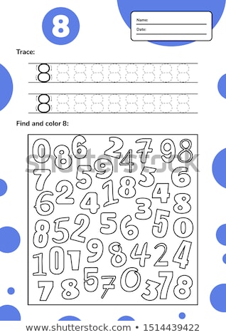 Foto stock: Number Eight Tracing Worksheets