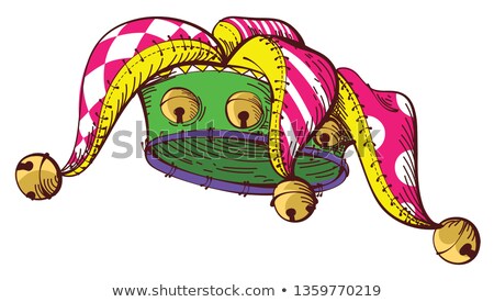 Foto stock: Cartoon Fools Crown With Bells Symbol April 1 Fools Day