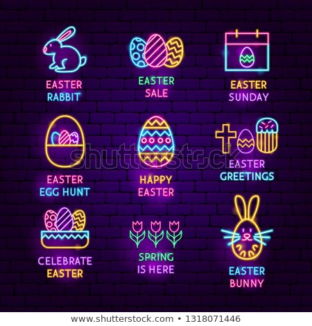 Stockfoto: Easter Sunday Neon Label