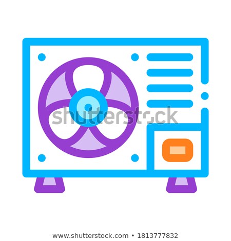 Foto stock: Fixed New Conditioner System Vector Thin Line Icon