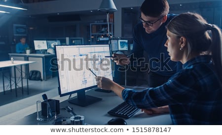 Stock photo: Male Construction Engineer Working In The Office