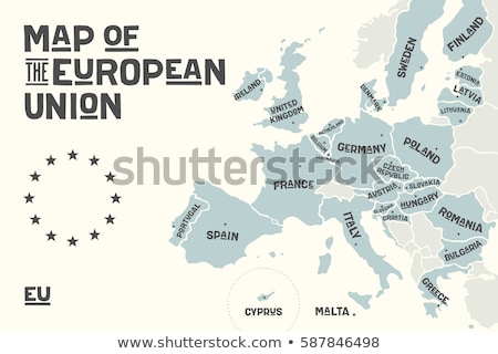 Foto stock: European Union Europe Poster Map Of The European Union