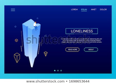 Foto stock: Loneliness Concept - Modern Isometric Vector Web Banner