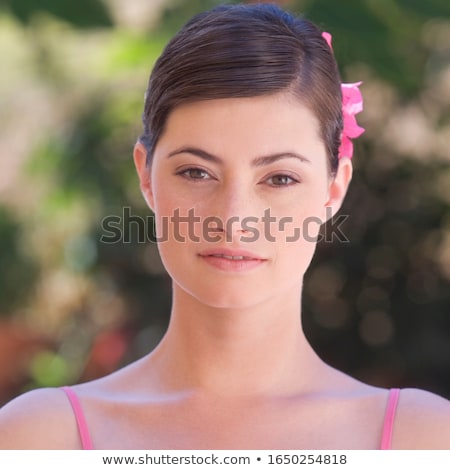Stockfoto: Beautiful Young Attractive Woman Outdoors Portrait Of Thinking W