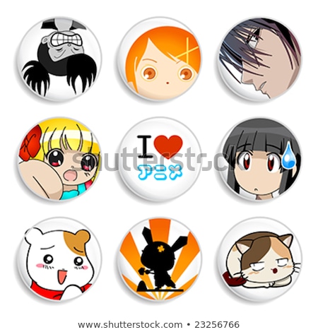 Foto stock: Anime Badges Set 2