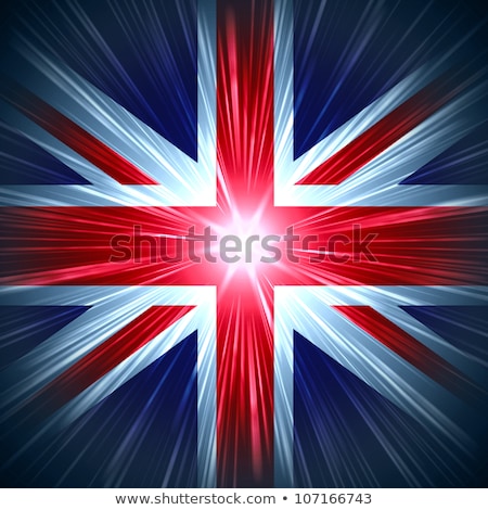 Foto stock: Uk Breat Britain Flag On Rays Background