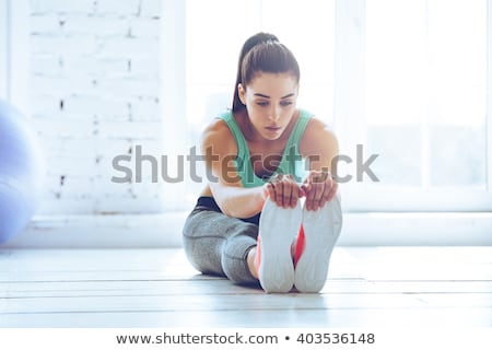 Foto stock: Fitness Woman Stretch Body At Pilates Exercise