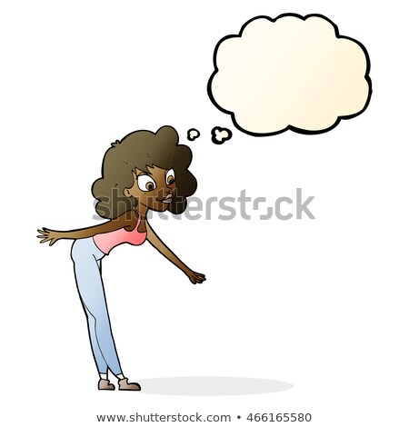 Cartoon Woman Reaching To Pick Something Up Foto stock © lineartestpilot