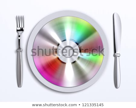 Сток-фото: Cd On Food Plate