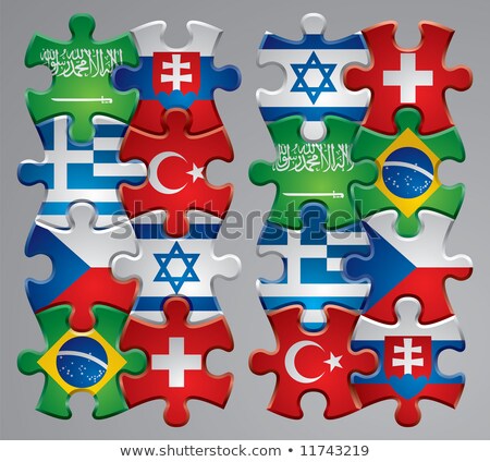 Foto stock: Brazil And Slovakia Flags In Puzzle