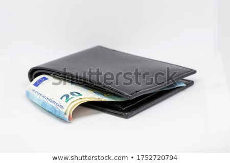 Foto stock: Brown Leather Wallet With Money Euro