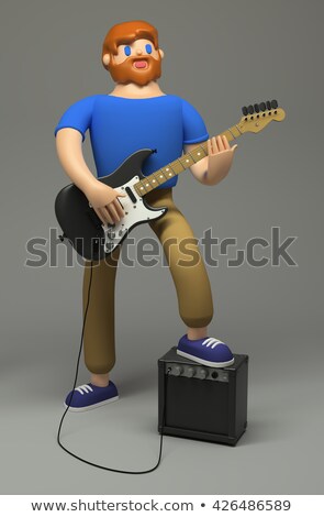 ストックフォト: Guitarist 3d Character