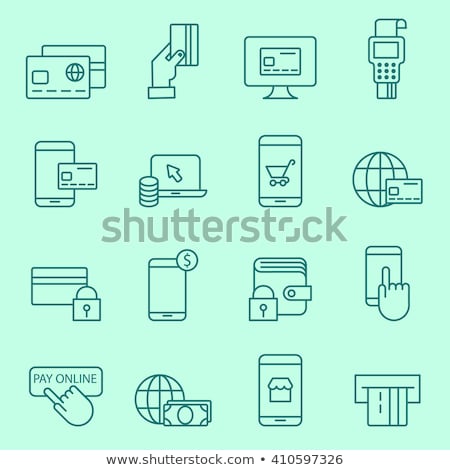 Foto d'archivio: Online Payment Icon Flat Design