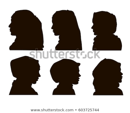 Foto stock: Beautiful Muslim Woman Icons Set Female Portrait In Hijab Vector