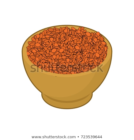 Red Lentils In Wooden Bowl Isolated Groats In Wood Dish Grain Foto stock © MaryValery