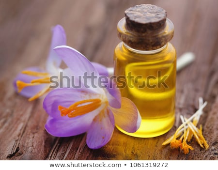 Foto stock: Yellow Crocus With Essential Oil