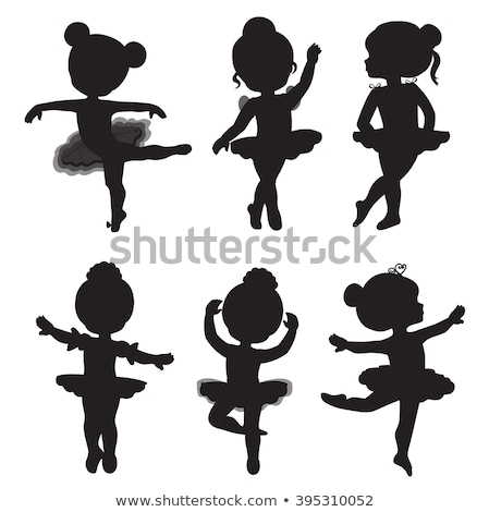 Stockfoto: Black Silhouettes Of Ballerinas