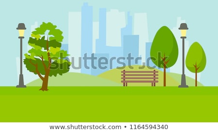 ストックフォト: People In Park Relaxing And Resting Cartoon Poster