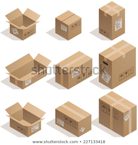 Closed Parcel 3d Isometric Icons Vector Isolated Stock fotó © polygraphus