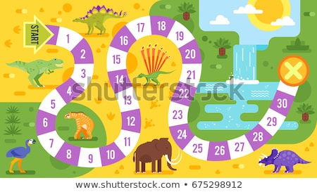 Dino Board Game Template Zdjęcia stock © curiosity