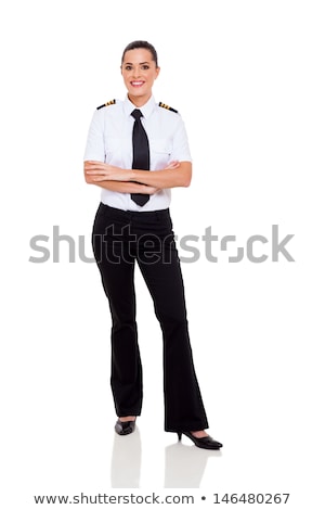 Stock photo: The Woman Pilot Isolated On The White