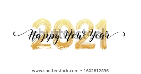 Stock photo: Happy New Year Text Calligraphic Lettering New Year And Christmas Holidays Design