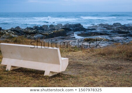 [[stock_photo]]: Autumn Sadness Concept Empty Blue Bench