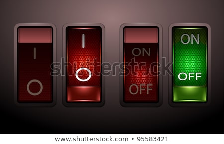 Foto d'archivio: Set Of Realistic Toggle Switches In On And Off Positions Vector Illustration