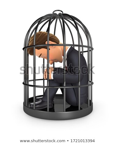 3d Businessman Locked In A Cage Zdjęcia stock © 3dmask