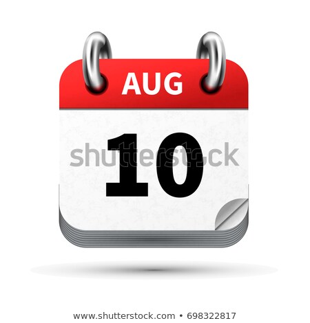 Stock photo: Bright Realistic Icon Of Calendar With 10 August Date Isolated On White
