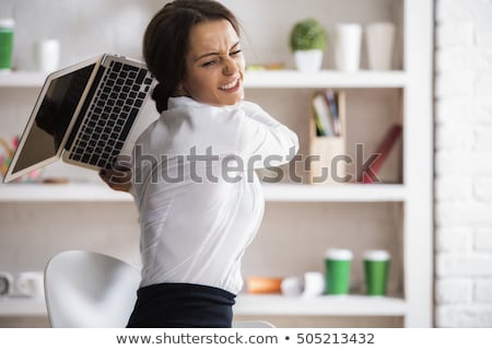 Zdjęcia stock: Woman Breaking Computer