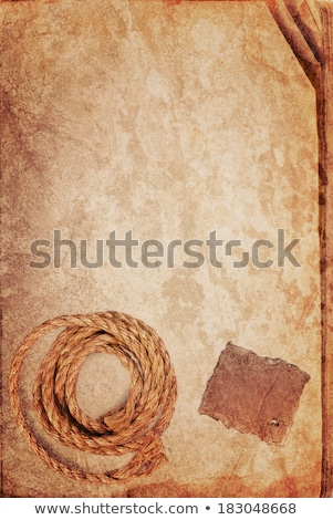 Stok fotoğraf: Old Book Page Hemp Rope And Cardboard Blank