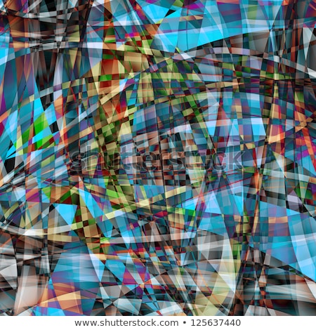 Stockfoto: Abstract Chaotic Pattern With Colorful Translucent Curved Lines