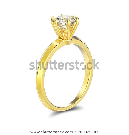 Stock photo: Diamond Golden Ring Isolated