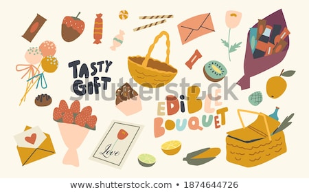 ストックフォト: Assorted Chocolates Candy In Paper Basket