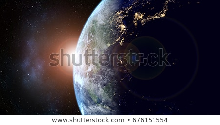 Stock photo: Planet Earth Explode With Burning Flames