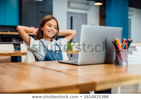 Stock foto: Girls Using Computers In School Class