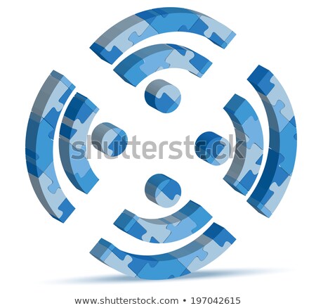 Foto stock: Rss Rich Site Summary Icon In Puzzle