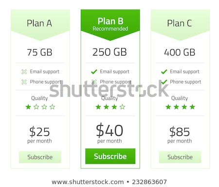 Zdjęcia stock: Pricing List For 3 Plans In Light Flat Design With Green Elements