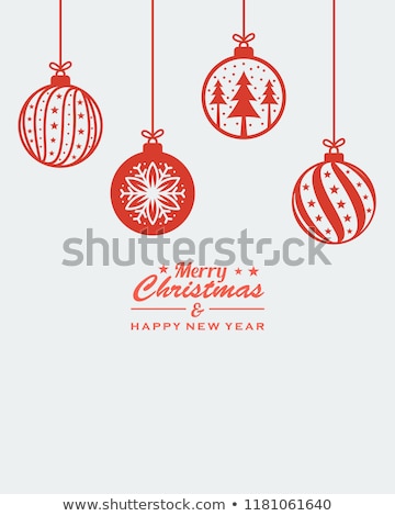 Stockfoto: Christmas Balls With Snowflake Symbols