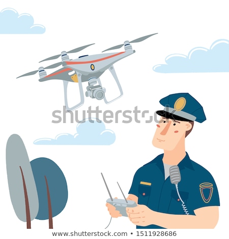 Stok fotoğraf: Policeman With Drone