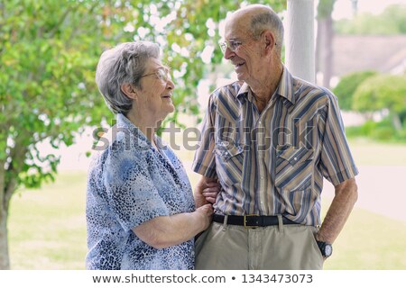 Stockfoto: Old Couple Man And Woman Standing Together